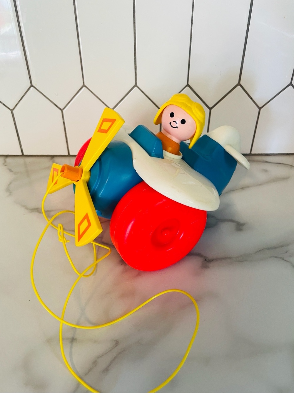 Vintage 1980 Fisher Price Pull-Along Airplane